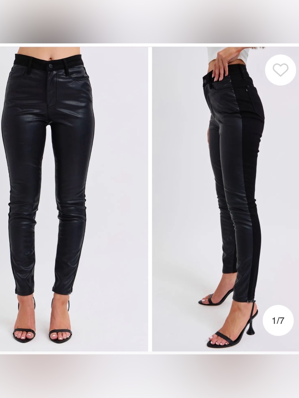 Judy Blue Women’s Black Faux Leather Slim Jeans